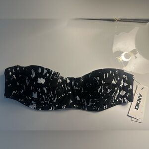 DKNY Black and White Women's Swim Top